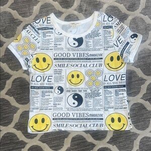 Good Vibes Smiley Face Kids Tee